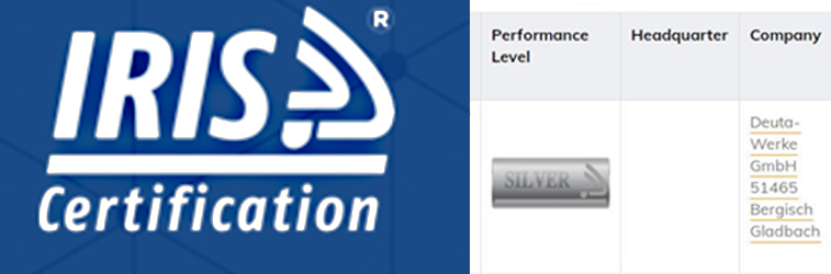 DEUTA achieves Silver Performance Level in IRIS Audit (ISO/TS22163:2017)