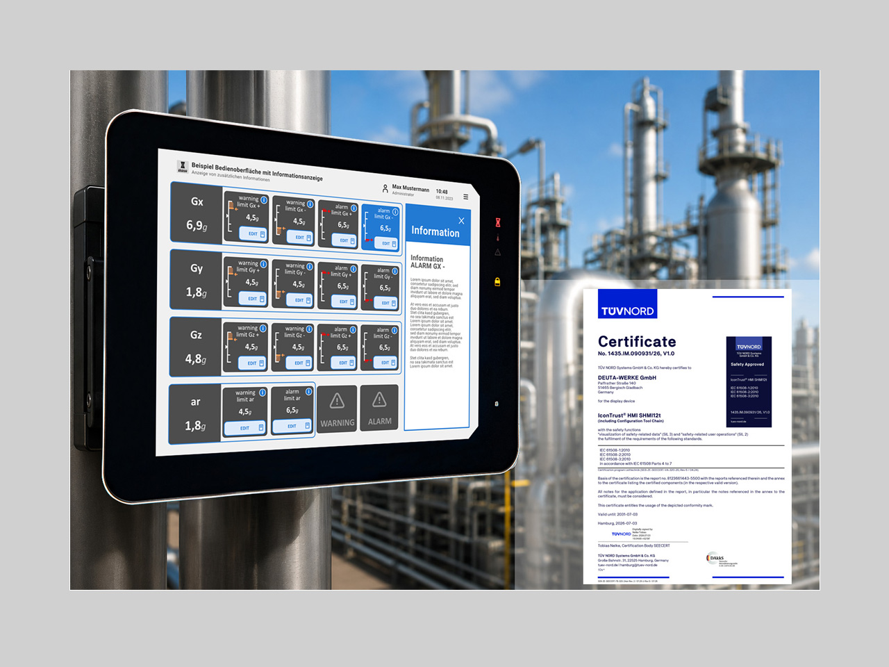 IconTrust® HMI has received TÜV NORD certification for functional safety in accordance with IEC 61508