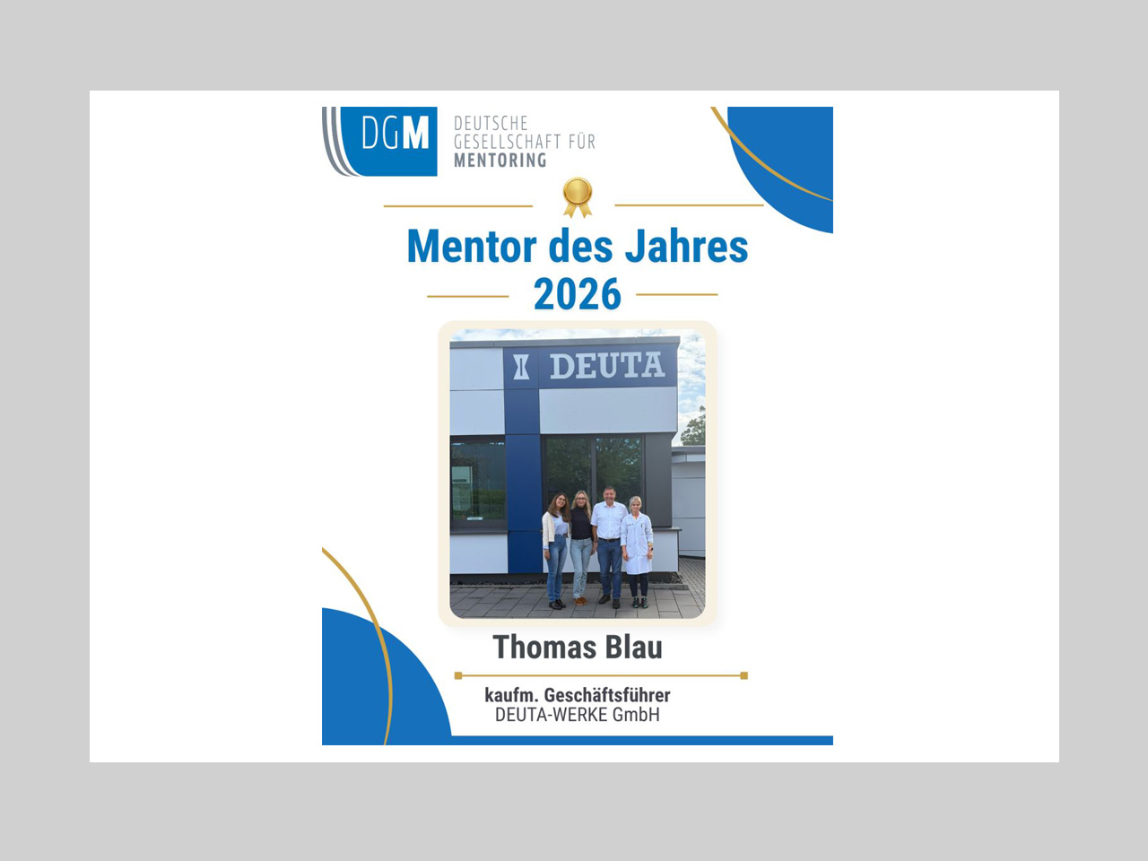 Thomas Blau named ‘Mentor of the Year 2026‘